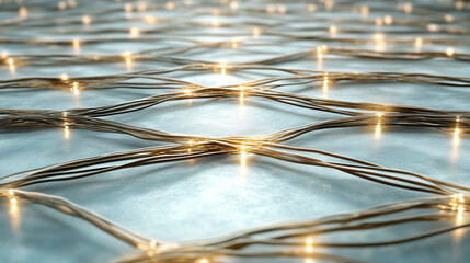 Illuminated wires create beautiful, intricate pattern on surface