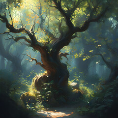 Poster - Ancient Tree in Forest