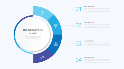 Wall Mural - vector infographic label design with circle infographic template design and 4-5-6 options or steps. 