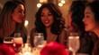 © Tobi - A diverse group of women in conversation at an elegant Valentine's networking event