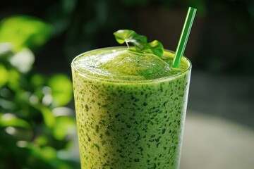 Canvas Print - Refreshing green smoothie. AI.