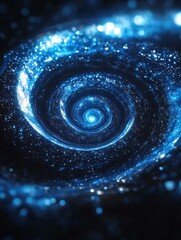 Wall Mural - blue spiral of light and energy. ai.
