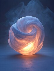 Wall Mural - glowing orb of swirling light and fabric. ai.