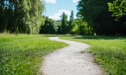 Wall Mural - Winding path through sunny park