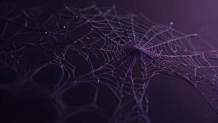 Abstract spider net deep purple background vector papercut style Generative AI