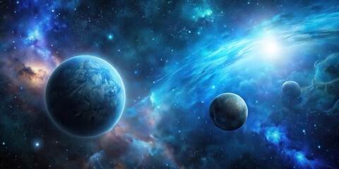 Cosmic binary system in black blue space background, binary, programming,  binary, programming, coding