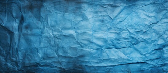 Leinwandbilder - Crumpled blue textured background with varying shades of blue, featuring deep creases and soft highlights across the entire surface.