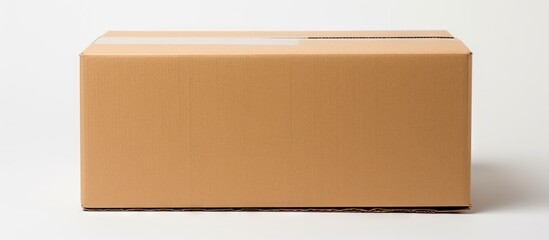 Aufkleber - Cardboard box centered on plain white background with soft shadows, featuring ample copy space for branding or text overlay.