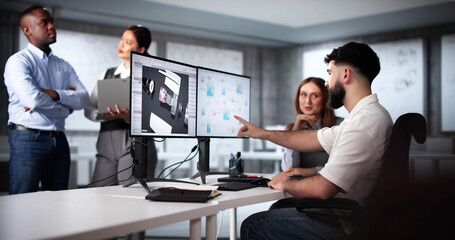 Poster - Group Of People Using 3D Design Software