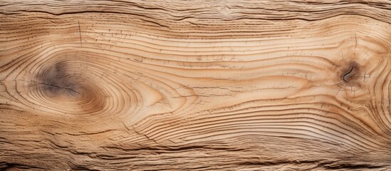 Leinwandbilder - Close up of a textured wooden surface in warm brown tones featuring distinct knots and grain patterns, ideal for backgrounds with ample copy space.