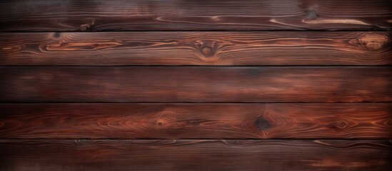 Aufkleber - Dark brown wooden pine boards with rich grain texture arranged horizontally against a white backdrop, perfect for copy space or background use.