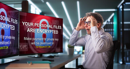 Aufkleber - Ransomware Malware Cyber Attack
