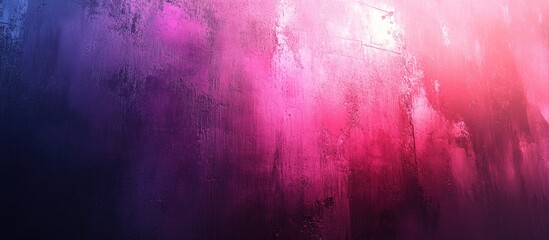 Poster - Dramatic artistic wall with soft diffused light featuring rich purple and neon pink hues blending seamlessly in an atmospheric gradient