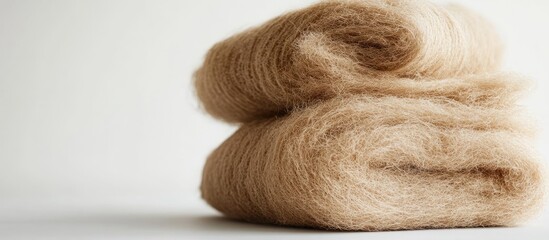 Aufkleber - Soft beige wool rolls on a light background showcasing natural fibers with a smooth texture creating a cozy and organic aesthetic.