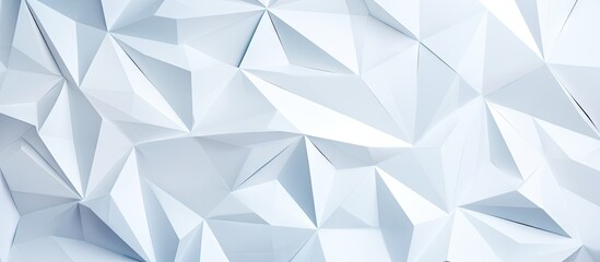 Leinwandbilder - Abstract white geometric origami background with sharp triangular facets arranged in a dynamic pattern creating depth and texture.