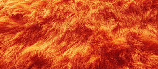 Aufkleber - Vibrant orange red fur texture with soft, wavy strands fills the frame, perfect for mango-inspired designs on rich, warm surfaces.