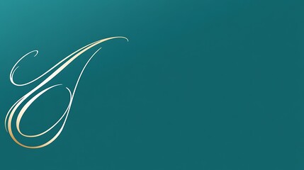 Elegant Gold Swirls on Teal Background