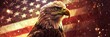 © Mian - create an american bald eagle banner with stars
