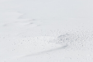 Wall Mural - lumps of snow on bright white flat snowy winter surface