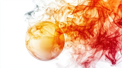 Canvas Print - Abstract Sphere Enveloped in Swirling Smoke and Fire