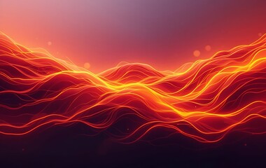Abstract fiery wave landscape digital art