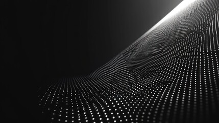 Data wave flowing, dark background, digital presentation