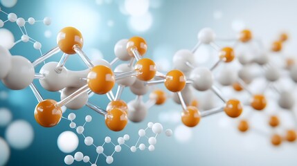 Poster - Vibrant detailed conceptual showcasing the complex and intricate protein structures and amino acid molecular models with a professional scientific aesthetic