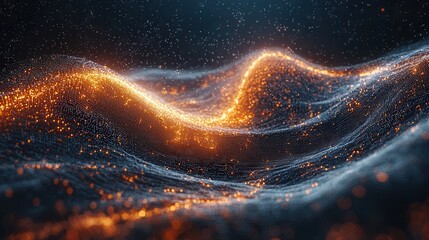 Wall Mural - luminous energy wave: abstract glowing particles in motion