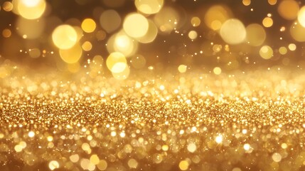 Leinwandbilder - Captivating metallic gold glitter texture with intricate sparkling details creating a luxurious and elegant shimmering effect background close up macro shot