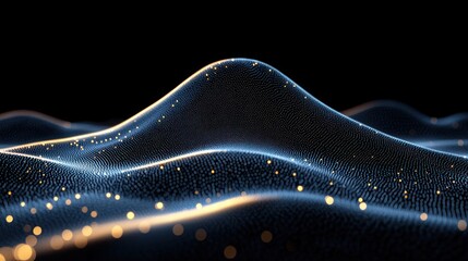 Wall Mural - luminous particle waves: an abstract digital landscape