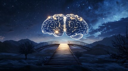 Poster - A bridge with a brain on it