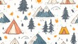 © Glce - Cute hand drawn vector camping seamless pattern