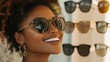 © Chaikit - Elegant woman browsing and selecting a new pair of chic, designer sunglasses at an upscale eyewear boutique, her smile conveying delight at finding the perfect accessories.