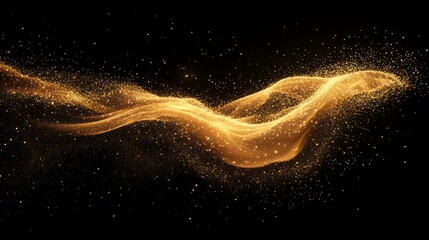 Wall Mural - flowing streams of glowing particles forming an abstract shape.