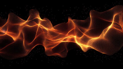 Wall Mural - flowing streams of glowing particles forming an abstract shape.
