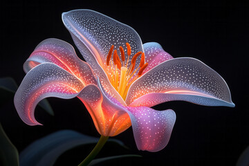 Aufkleber - A close-up of a lily in bloom, showcasing its intricate details and colors,