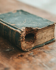 Aufkleber - A bookmark peeking out from the pages of a well-worn novel,