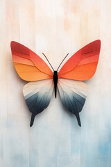 Aufkleber - A butterfly with symmetrical, vibrant wings on a contrasting background,