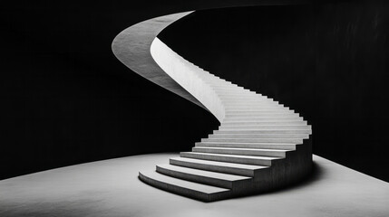 Aufkleber - A perfectly symmetrical staircase with repeating patterns and lines,