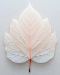 Poster - A leaf with a symmetrical vein structure against a plain background,