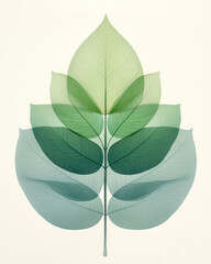 Poster - A leaf with a symmetrical vein structure against a plain background,