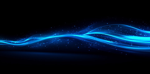 Wall Mural - abstract blue wave,blue ray motion effect,banner mockup