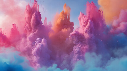 colorful powder explosion