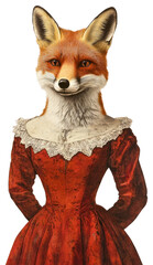 Canvas Print - PNG Animal fox portrait human.