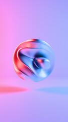 Aufkleber - Abstract Fluid 3D Shape with Gradient Lighting