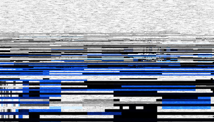 Aufkleber - Abstract creative glitch overlay texture. Geometric pixel pattern of a digital glitch on transparent background, digital pattern