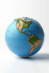 light blue 3d earth globe illustration. 3d rendering