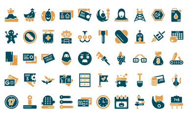Wall Mural - 50 linear other icon pack. vector thin line pipe wrench, chichen hen, pirate pumpkin, government bus