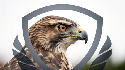 Canvas Print - eagle head isolated on white