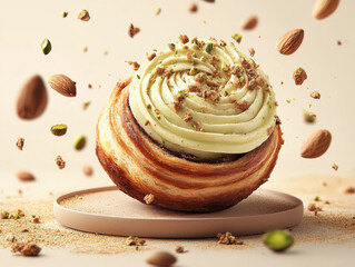 Wall Mural - cinnamon rolls with pistachio cream